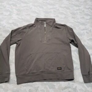 REI Sweatshirt Mens Large Green Pockets Quarter Zip Long Sleeve